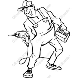 Cheerful Handyman with Power Drill