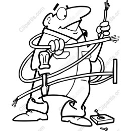 Cartoon Electrician - Available