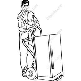 Professional of Delivery Man with Refrigerator