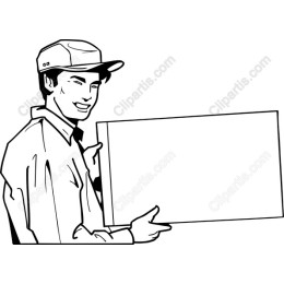 Cheerful Young Man Holding Blank Sign