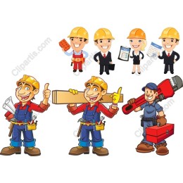 Construction and Office Professional Cartoon Pack