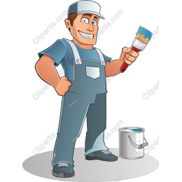 Cheerful Painter Cartoon
