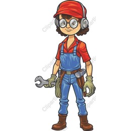 Cheerful Mechanic Character