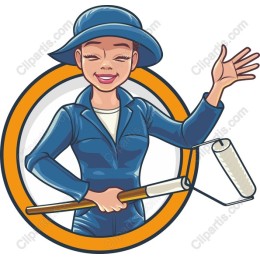 Cheerful Female Painter