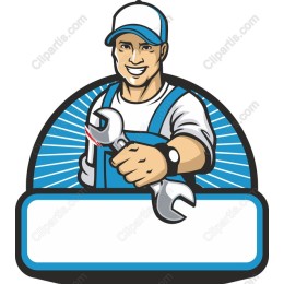 Cheerful Mechanic Holding Wrench