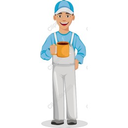 Cheerful Coffee Worker