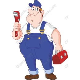 Cheerful Cartoon Plumber