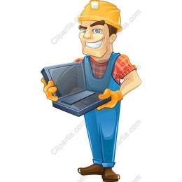 Construction Worker with Laptop