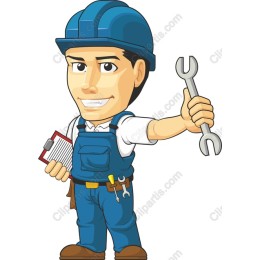Skilled Worker - Wrench and Clipboard