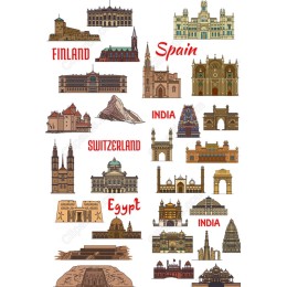 World Landmarks Clipart Bundle