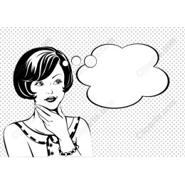 Thoughtful Woman in Pop Art Style