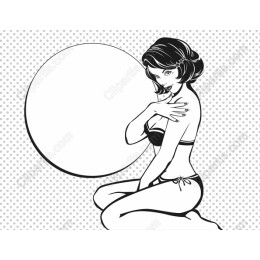 Customizable Retro Pin-Up Girl