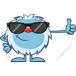 Cool Blue Cartoon Creature with Sunglasses