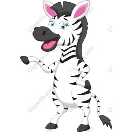 Cheerful Cartoon Zebra
