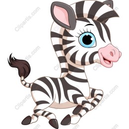 Charming Cartoon Zebra