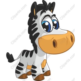 Adorable Cartoon Zebra