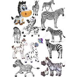 Zebra Clipart Collection - Whimsical
