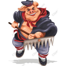 Playful Cartoon Pig