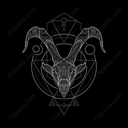 Stylized Goat Head