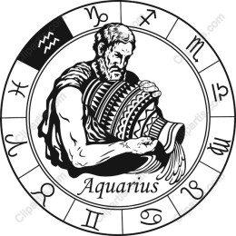 Aquarius Zodiac - Water Bearer Clipart