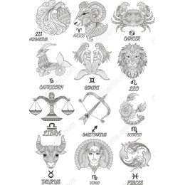 Zodiac Sign Bundle - Clipart Set
