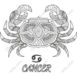 Intricate Cancer Zodiac Crab