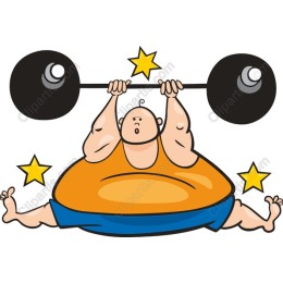 Cheerful Chubby Weightlifter