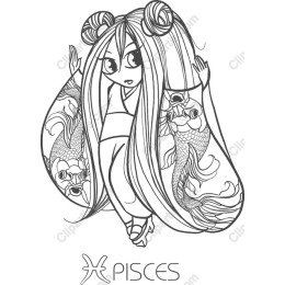 Whimsical Pisces with Koi Fish