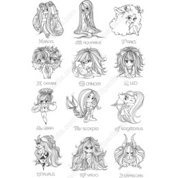 Zodiac Clipart Bundle - 12 Unique