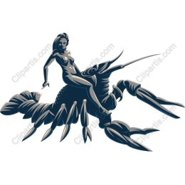 Dynamic Woman Riding Crab