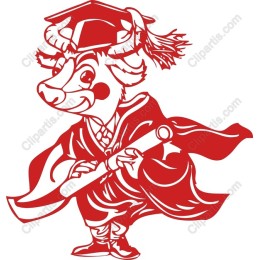 Cheerful Graduated Cow