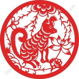 Elegant Red Cat - Paper-Cut Style