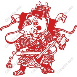 Whimsical Elephant Samurai