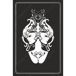 Intricate Intertwined Feminine Faces