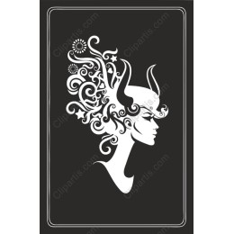 Floral Elegance Woman Profile
