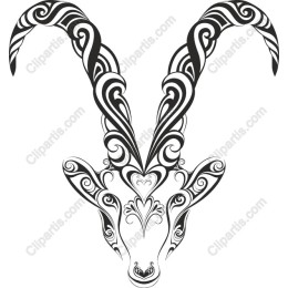 Stylized Ornate Goat Head