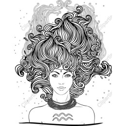 Elegant Curly Hair Woman