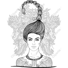 Elegant Woman with Intricate Tattoos