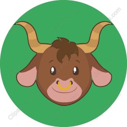 Charming Cartoon Bull Head