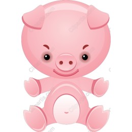 Adorable Pink Pig Character