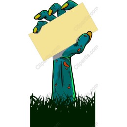 Zombie Hand with Blank Sign