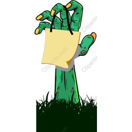 Zombie Hand Holding Note