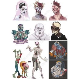 Zombie Bundle - Halloween Clipart Set