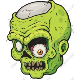 Cartoon Zombie Skull