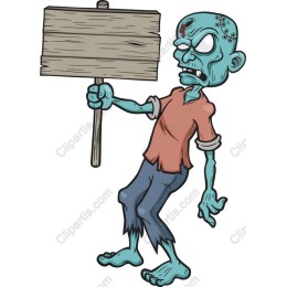 Zombie Holding Blank Sign