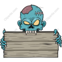 Zombie Holding Sign