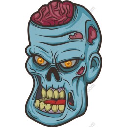 Vibrant Zombie Skull