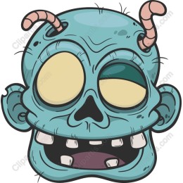 Cartoon Zombie Skull