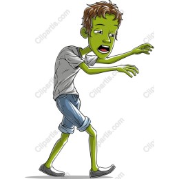 Quirky Green Zombie Character