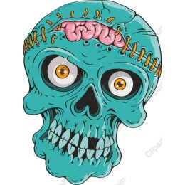 Zombie Skull with Brain